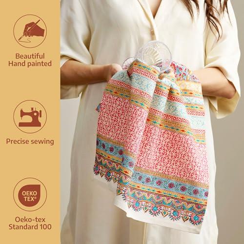 Maison d' Hermine Kitchen Towels Set of 3 100% Combed Cotton 27.50"x20" | Cloth Tea Dish Towels Absorbent with Hanging Loop for Kitchen Dining Party Wedding Hotel Home Spring Summer - Lauris - color: 030 - Lauris