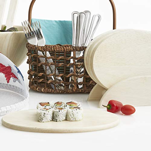 Woodard & Charles Whitewash Wood 6 Serving Boards with Stand, 7 Piece Set | Six Wood Serving Boards on a Display Stand; Serve Sushi, Cheese, Charcuterie, Appetizers and Small Bites for Any Party - color: Whitewash, size: 7 Piece Set