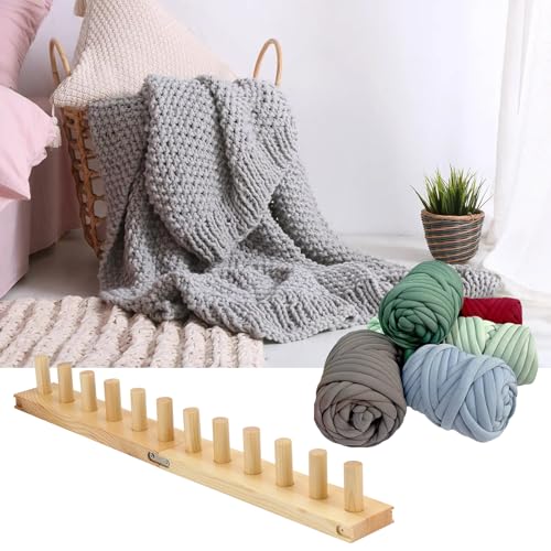 Chunky Knitting Blanket Loom, Thick Yarn Knitting Loom, Chunky Yarn Blanket Loom for Knitting Thick Yarn Projetcs, Foldable and Portable Chunky Blankets Extra Large Loom (12”) (2)