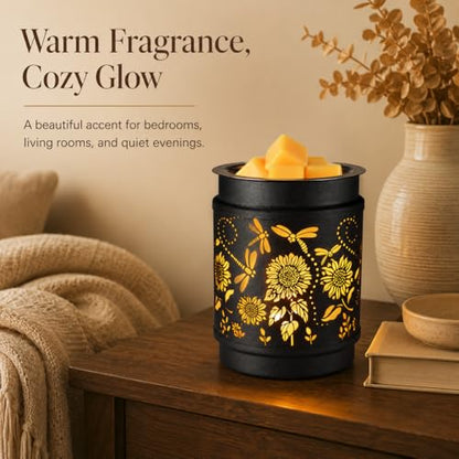Sunflower Wax Melt Warmer Metal Wax Warmer for Scented Wax | Electric Fragrance Candle Oil Burner 2 in 1 Wax Melts as Gifts for Moms Grandma Women Girls - style: sunflower