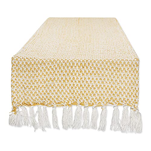 DII Woven Basics Collection 100% Cotton Knit Table Runner, 15x72, Honey Gold - color: Honey Gold, size: 15x72"