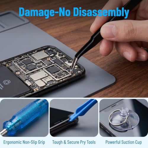 Spudger Pry Tool Kit 7 Piece Opening Tool, Plastic & Metal Spudger Tool Kit, Ultimate Prying & Open Tool for iPhone, Laptop, iPad, Cell Phone, MacBook, Tablet, Computer, Electronics Repair - size: 7-in-1