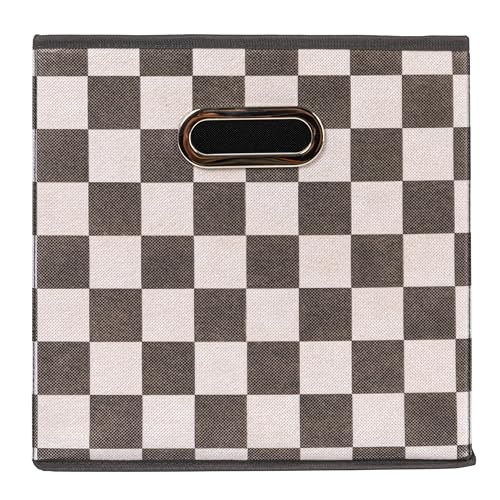 Household Essentials Fabric Storage Bins 6 Piece Set, Checkerboard White and Black