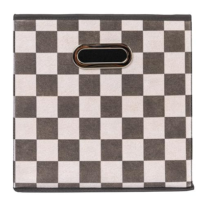 Household Essentials Fabric Storage Bins 6 Piece Set, Checkerboard White and Black