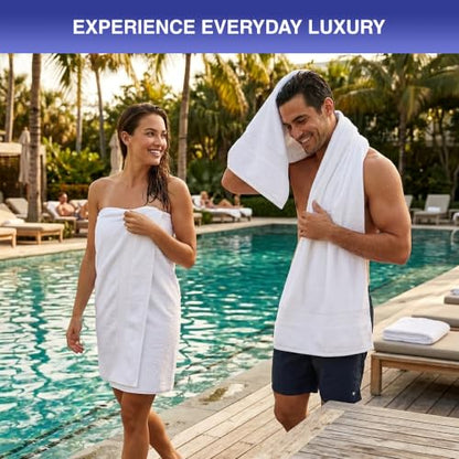 Soft Classic Towel Set - Ultra-Absorbent, Quick-Drying & Durable 4-Piece Towels - Ringspun Cotton Loops for Plush Comfort - Lightweight & Long-Lasting Bathroom Essentials - (White, Bath Towel) - style: Bath Towel-17 lb