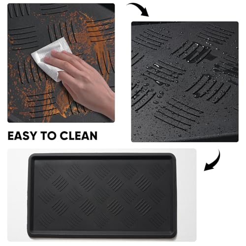 Rubber Boot Tray, Shoe Tray for Entryway, Multipurpose Boot Mat, Shoe Mat Indoor and Outdoor, 16x27.5,Black - size: 16" x 27.5"