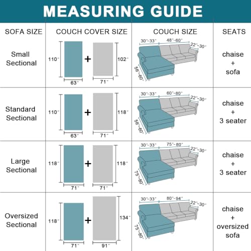 Turquoize Sectional Couch Covers L Shape Couch Cover Sectional Sofa Cover Washable 2 Pieces Couch Covers for Sectional Sofa Feature Geometrical Woven Jacquard Fabric (Chaise/2 Seats, Grey) - color: Charcoal Gray, size: Small Sectional: 71" x 102"+63" x 11