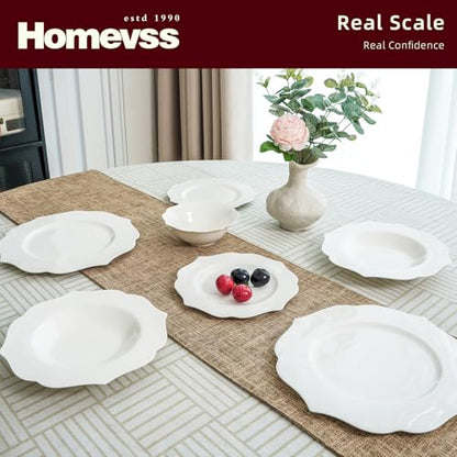 HomeVss, New Bone China Dinnerware Set, Embossed Lotus, 16pc Set - color: Lotus, size: Service for 4 - 16pc Set