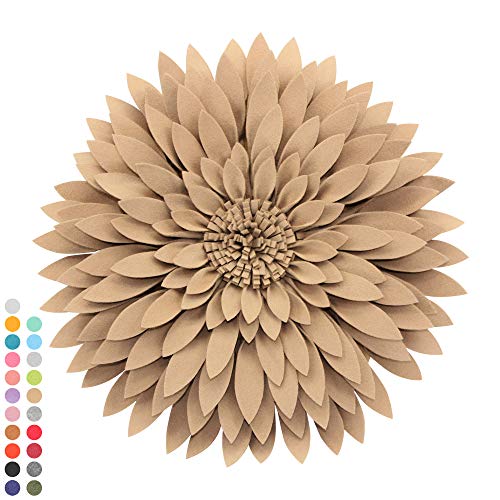 Contempo Lifestyles 3D Daisy & Sunflower Decorative Pillow - 14.5" Flower, 13" Pillow with Insert, Latte - color: Latte