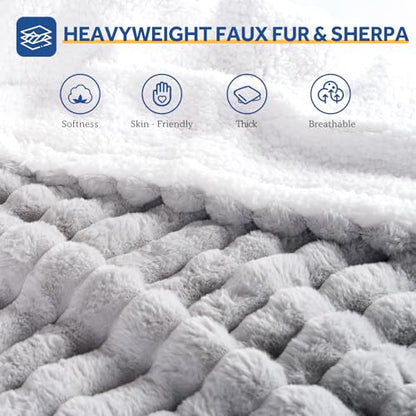 Sealy Electric Blanket Queen 84×90, Faux Fur to Sherpa, Grey | Heated Blanket, Dual Control, 10 Heating Levels, 1-12 Hours Auto Off, Overheat Protection, Machine Washable, ETC Certified - color: Light Grey, size: Queen Size 84" x 90"
