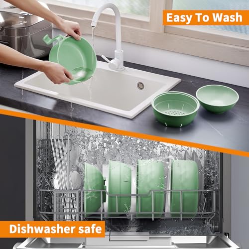 Ramen Cooker,32oz Ramen Bowl Set,Microwave Ramen Bowl, Microwave Bowl with Lid, Portable Noodle Bowls,for Home Office Dorm Room College gift (Green) - color: Green