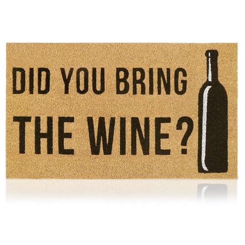 Coir Welcome Mat, Non-Slip, Wine, 17 x 29 in | 100% Natural Coir, Anti-Shedding, Durable PVC Backing, Traps Dirt and Mud, Indoor and Outdoor Entryway, Easy to Clean - color: Wine, size: 2'5" x 1'5" (Rectangular)