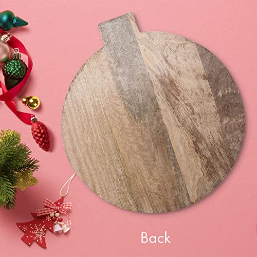 Mary Square Natural Brown Ornament 14.7 x 13.25 Mango Wood Christmas Cheese Cutting Board - style: Ornament