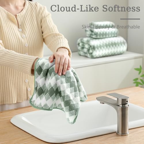 8 Piece Bathroom Towel Set Green |2 Oversized Large Bath Towels Sheet,2 Hand Towels and 4 Washcloths| 600GSM Ultra Soft Luxury Premium Towel Set Highly Absorbent Quick Dry Hotel Towel Collection - color: Diamond Green, size: 8 Piece Towel Set