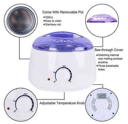 Professional Electric Wax Warmer and Heater for Soft, Paraffin Warm Crème and Strip Wax | Wax Melter for Hair Removal with Adjustable Temperature for Salon Quality Results