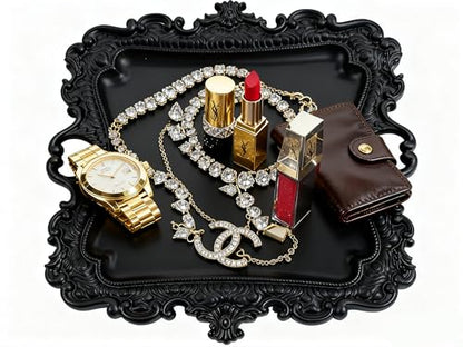 1 Pack Jewelry Dish Matte Black Jewelry Trays ideal for holding jewelry rings and small trinkets. - color: Matte Black, size: small:5"(125mm)*4.4"(110mm)*0.6"(15mm)
