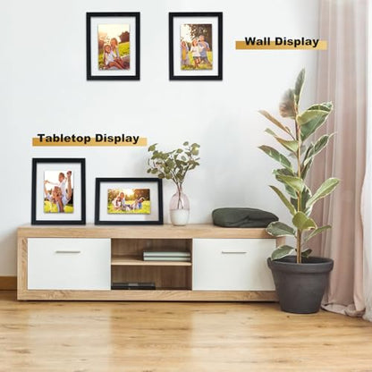 11x14 Floating Picture Frames Set of 2, Black Floating Frame | Double HD Plexiglass Floating Frame for 8x10, 8.5x11 or Full Display 11x14 Picture, Tabletop or Wall Hanging - color: Black
