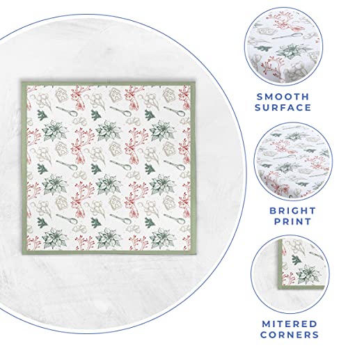 Kitchen Towels Set of 2 - Super Soft, Absorbent Dish Cloths for Drying Dishes - 100% Cotton 20 x 28 Inches Quick Dry Tea Towel with Hanging Loop (North Pole Print)