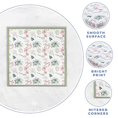 Kitchen Towels Set of 2 - Super Soft, Absorbent Dish Cloths for Drying Dishes - 100% Cotton 20 x 28 Inches Quick Dry Tea Towel with Hanging Loop (North Pole Print)