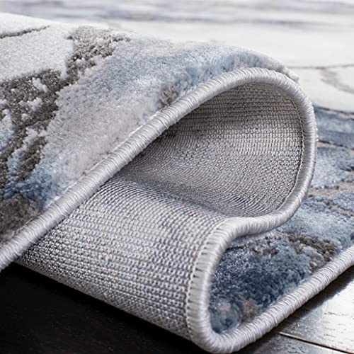 SAFAVIEH Craft Collection Runner Rug - 2'3" x 6', Grey & Blue, Modern Abstract Design, Non-Shedding & Easy Care, Ideal for High Traffic Areas in Living Room, Bedroom (CFT877L) - color: Grey/Blue, size: 2'3" x 6' (Runner)