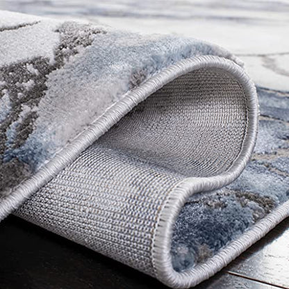 SAFAVIEH Craft Collection 2'3" x 8' Grey/Blue CFT877L Modern Abstract Non-Shedding Living Room Entryway Foyer Hallway Bedroom Runner Rug - color: Grey/Blue, size: 2'3" x 8' (Runner)
