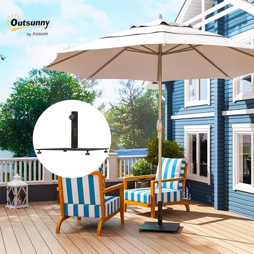 Outsunny Flat Patio Umbrella Base 29 lbs for 1.5"/1.9" Poles Bronze | Square Metal Patio Umbrella Stand Base Holder, Adjustable Foot Pads, Heavy Duty, Outdoor Lawn Poolside - color: Bronze
