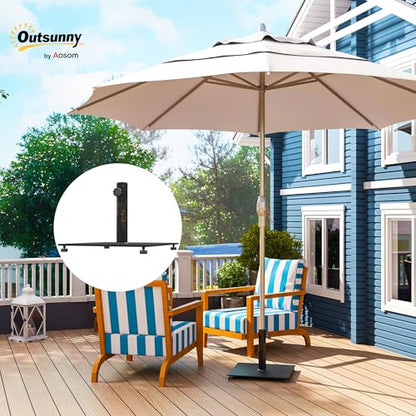 Outsunny Flat Patio Umbrella Base 29 lbs for 1.5"/1.9" Poles Bronze | Square Metal Patio Umbrella Stand Base Holder, Adjustable Foot Pads, Heavy Duty, Outdoor Lawn Poolside - color: Bronze