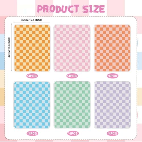 24Pcs Colorful Carpet Squares,12.5 * 16.5in Checkered Floor Seat Non-Slip Rug Mat Classroom Rug Suitable for Kindergarten Daycare Center Playroom Kids Room - color: Grid