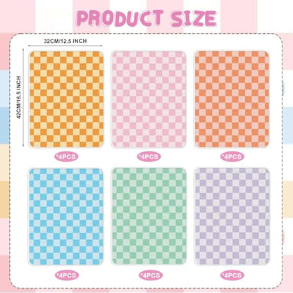 24Pcs Colorful Carpet Squares,12.5 * 16.5in Checkered Floor Seat Non-Slip Rug Mat Classroom Rug Suitable for Kindergarten Daycare Center Playroom Kids Room - color: Grid