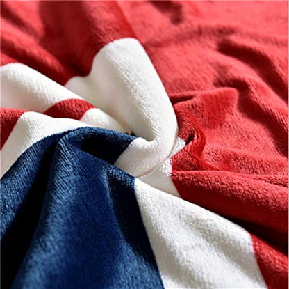 Flannel Sherpa Throw 60'' x 50'' Union Jack Fleece Blanket Soft Comfy Flannel Blanket Throws for Bed/Couch/Sofa/Office/Camping - color: B-union Jack, size: 50''x60''
