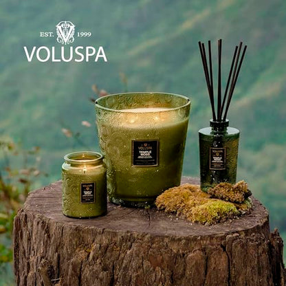 Voluspa Temple Moss, Large Candle Jar, 18oz, Coconut Wax Blend, Scented Candles for Home, 100 Hour Burn Time, Handcrafted in the USA - color: 11 - Temple Moss