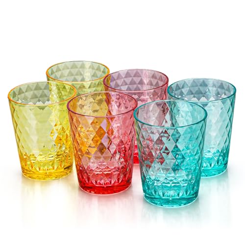 BPA-Free Plastic Tumblers 6 Pack (6x16oz) | Reusable Dishwasher Safe | Stackable Shatterproof Cups | Plastic Drinkware & Drinking Tumblers for Restaurant, Home, Party - color: Multicolor, size: 6-Pack