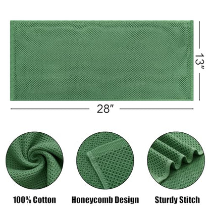 Kitinjoy 100% Cotton Waffle 8-Pack Kitchen Towels, 13" x 28", Grass Green | Super Soft, Ultra-Absorbent, Fast Drying, lightweight, Quick Drying Kitchen Hand Towels - color: Grass Green, size: 13 x 28 - 8 Pack