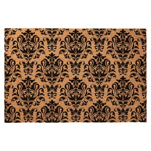 Funny Coir Doormat Tropical Flower Welcome Front Porch Decor Doormat for The Entrance Way Rugs with Heavy-Duty PVC Backing Non Slip Outdoor 23.6 x 15.7 inch - color: Tropical Flower