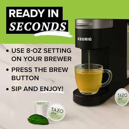 TAZO Zen Green Tea K-Cups, Green Tea Zen for Health and Wellness, 22 Pods | Zen Green Tea K-Cups for quick Keurig brewing offer a blend of organic green tea, lemon verbena, lemongrass and spearmint - size: 22 Count (Pack of 1) Zen