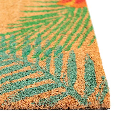 Liora Manne Natura Doormat Non-Slip Natural Fiber Outdoor Mat-Decorative, Tropical Welcome Natural 1'6" x 2'6"