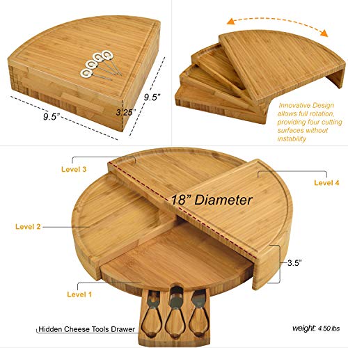 Picnic at Ascot Personalized Charcuterie Board. Unique Patented Design Saves Storage Space & Stores Tools. Wedding Gift, Housewarming, Birthday, Graduation - color: Letter - Q