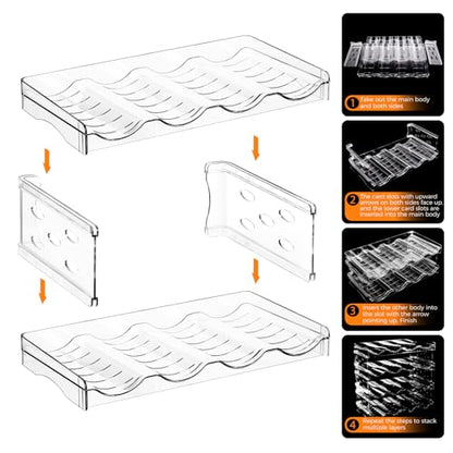 BoxedHome Plastic Water Bottle Organizer and Wine Rack Storage Holder for Inside Cabinet, Kitchen Countertop, Table Top, Pantry, Bars, Cabinets, Fridge - Clear (4 Tier 16 Containers) - size: 4Tier 16Bottles