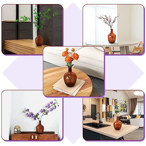 Bfttlity Amber Glass Vase for Centerpieces Table Home Room Decor, S | 10" Tall Clear Vase for Branches, Floor Brown Glass Vase - size: Small-Amber