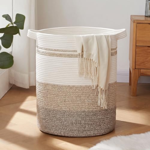 OIAHOMY 60L Laundry Basket Laundry Hamper Nursery Hamper Gradient Yellow | Tall Dirty Clothes Hamper with Handle,Blanket Basket,Decorative Basket for Living Room,Storage Basket,Toy Storage - color: Gradient Yellow, size: 15*15*20in