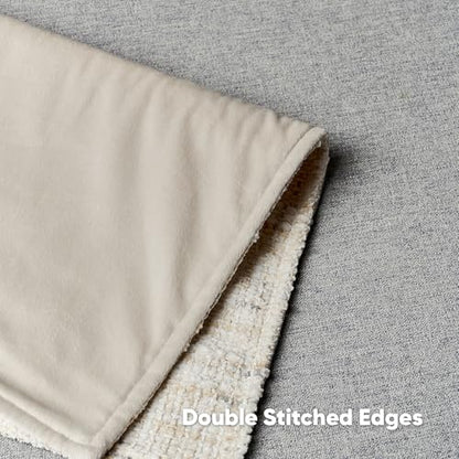 FUTEI Pack of 2 Tweed Chenille Throw Pillow Covers 16x16 Inch, Cream | Premium Chenille Front/ Smooth Velvet Back,Hidden Zipper,Machine Washable,Pilling-Resistant,Colorfast, Insert Not Included. - color: Cream, size: 16" x 16" (Pack of 2)