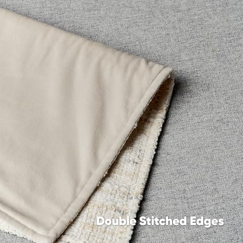FUTEI Pack of 2 Tweed Chenille Throw Pillow Covers 26x26 Inch, Cream | Premium Chenille Front/ Smooth Velvet Back,Hidden Zipper,Machine Washable,Pilling-Resistant,Colorfast, Insert Not Included. - color: Cream, size: 26" x 26" (Pack of 2)