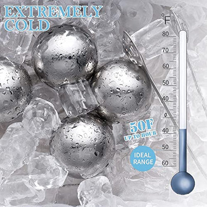 Whiskey Balls Reusable 55mm, Father's Day Bourbon Gifts for Men, Whiskey Ice Stones with Tongs, Anniversary Birthday Gifts for Dad Boyfriend Grandpa Him Husband from Wife 10pcs - color: Sliver - Round Balls
