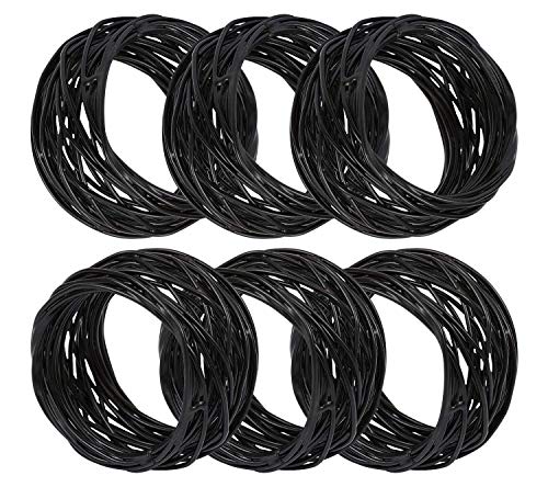 ITOS365 Handmade Round Mesh Black Napkin Rings Holder for Dinning Table Parties Everyday, Set of 12 - color: Black