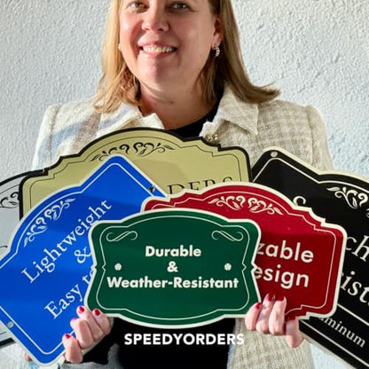 Custom Carved Metal Signs, Personalized Aluminum Design, Driveway Waterproof Signs, Design 1 Charcoal 10x7 In - color: Design 1 - Black Charcoal, size: 10x7 Inches