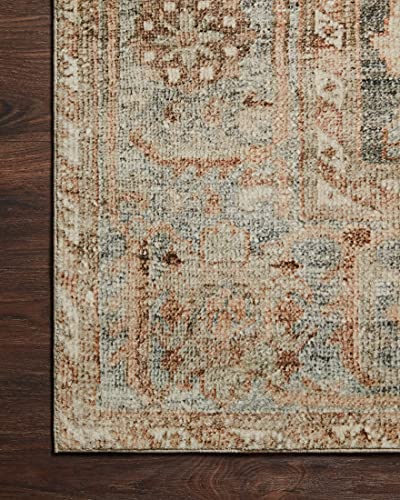 Loloi Margot Ocean/Spice 3'-6" x 5'-6" Accent Rug | MAT-03 CloudPile™ Printed Approx. 4x6 Blue Entryway Kitchen, Timeless, Classic, Plush, Luxurious, Accent Rug - color: Ocean / Spice, size: 3'6" x 5'6" (Rectangular)