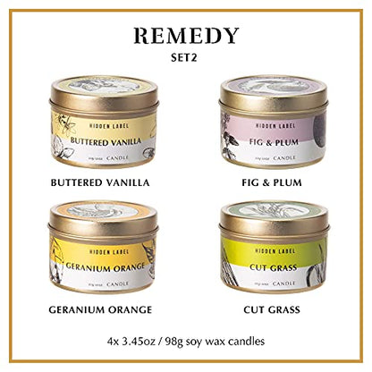 Hidden Label Fall Candles Set, 4 Pack Candle for Home Scented Aromatherapy Candle Gift Set for Women | Stress Relief | Meditation | Yoga | SPA | Bath, Autumn Candle Set
