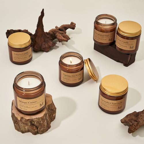 M&SENSE 6 Pack Candle Gift Set, Aromatherapy Scented Candle for Home Fragrance, Natural Soy Wax Candles for Stress Relief, Yoga, Long Lasting Small Jar Candle Gift Set for Birthday Housewarming - size: Gift Set