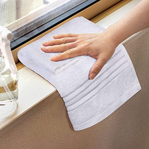Utopia Towels 12 Pack Premium Wash Cloths, 12x12 in, 100% Cotton, White | Highly Absorbent Soft Feel Lightweight Washcloths - Premium Ring Spun Cotton, Ideal for Bathroom, Spa, Gym & Face - color: White