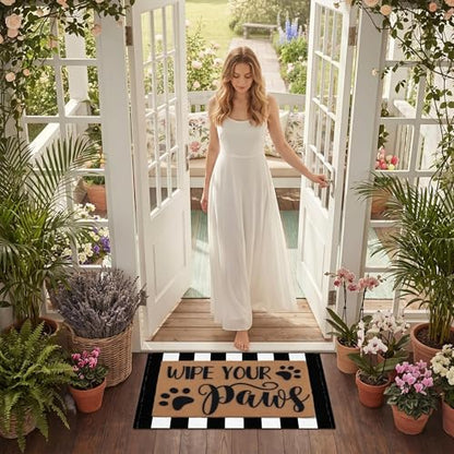 Arttown Welcome Front Coir Rug Door Mats Combo Set 17"x30"+24"x36" Wipe Your - color: Wipe Your Paws